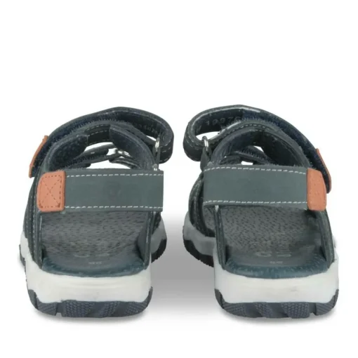 Sandales Sport BLEU Garçon CUIR Motif Uni Scratch