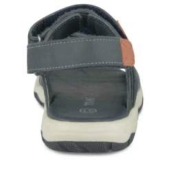 Sandales Sport BLEU Garçon CUIR Motif Uni Scratch