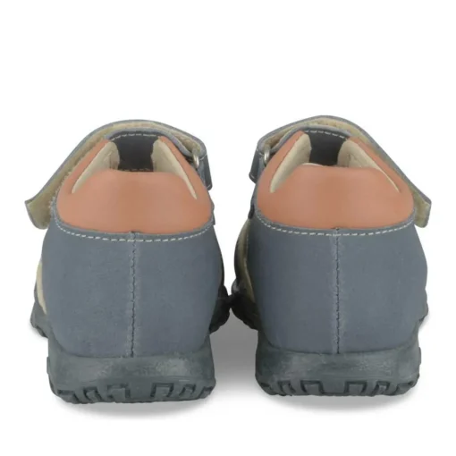 Sandales Sport BLEU Garçon CUIR Motif Multicolore Scratch