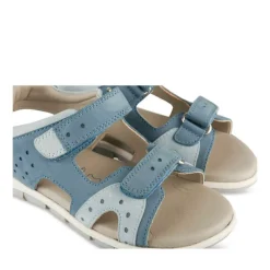 Sandales Sport BLEU Garçon CUIR Motif Uni Scratch