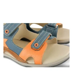 Sandales Sport BLEU Garçon CUIR Motif Etoiles Scratch