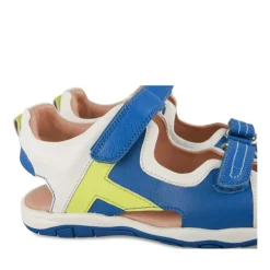 Sandales Sport BLEU Garçon CUIR Motif Multicolore Scratch