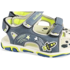 Sandales Sport BLEU Garçon Motif Espace Scratch