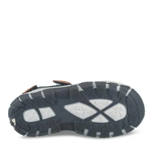 Sandales Sport BLEU Garçon CUIR Motif Uni Scratch