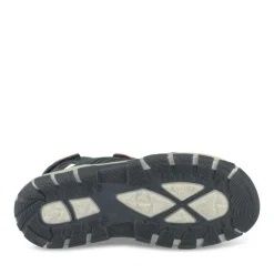 Sandales Sport BLEU Garçon CUIR Motif Uni Scratch