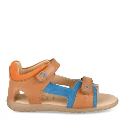 Sandales Sport COGNAC Garçon CUIR Motif Multicolore Scratch