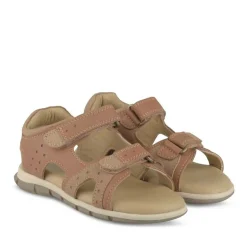 Sandales Sport COGNAC Garçon CUIR Motif Uni Scratch