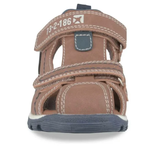 Sandales Sport COGNAC Garçon Motif Uni Scratch