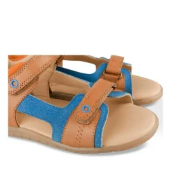 Sandales Sport COGNAC Garçon CUIR Motif Multicolore Scratch