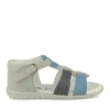 Sandales Sport GRIS Garçon CUIR Motif Uni Boucle
