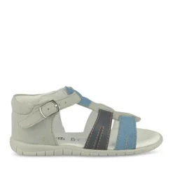 Sandales Sport GRIS Garçon CUIR Motif Uni Boucle