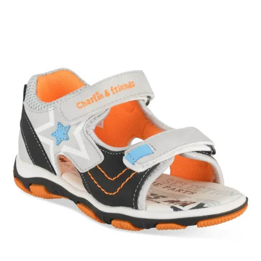 Sandales Sport GRIS Garçon Motif Etoiles Scratch