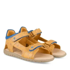 Sandales Sport JAUNE Garçon CUIR Motif Animal Scratch