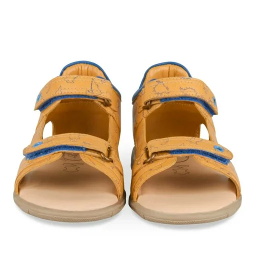 Sandales Sport JAUNE Garçon CUIR Motif Animal Scratch