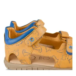 Sandales Sport JAUNE Garçon CUIR Motif Animal Scratch