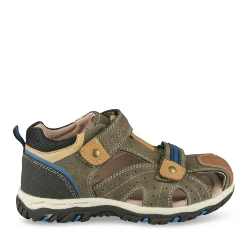 Sandales Sport KAKI Garçon Motif Uni Scratch