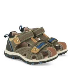 Sandales Sport KAKI Garçon Motif Uni Scratch