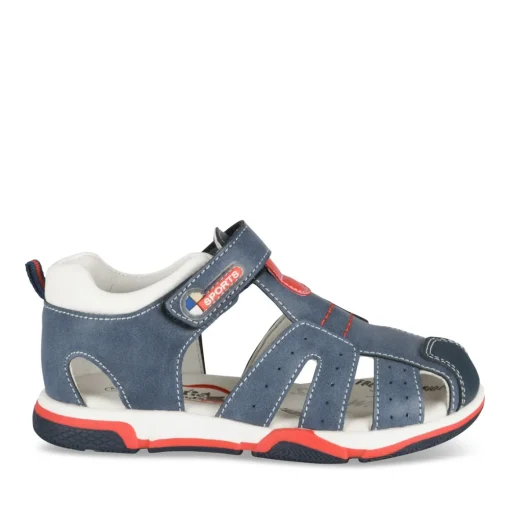Sandales Sport MARINE Garçon Motif Uni Scratch