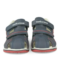 Sandales Sport MARINE Garçon Motif Uni Scratch