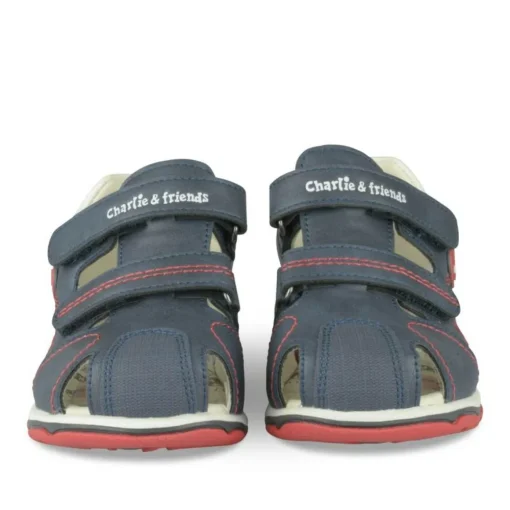 Sandales Sport MARINE Garçon Motif Uni Scratch