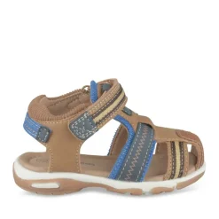 Sandales Sport MARRON Garçon Motif Uni Scratch