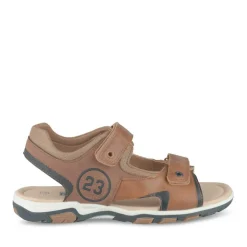 Sandales Sport MARRON Garçon Motif Uni Scratch