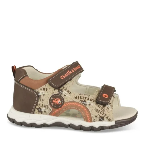 Sandales Sport MARRON Garçon Motif Multicolore Scratch