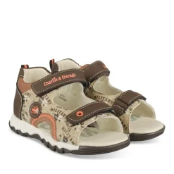 Sandales Sport MARRON Garçon Motif Multicolore Scratch