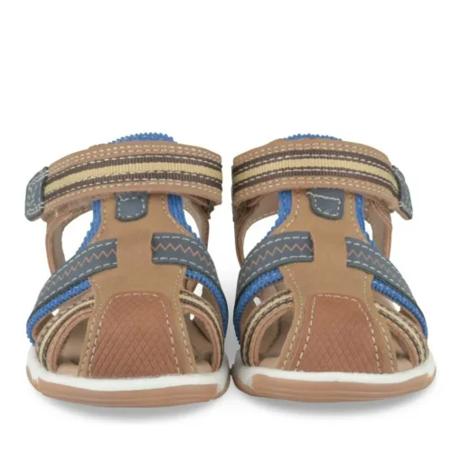 Sandales Sport MARRON Garçon Motif Uni Scratch