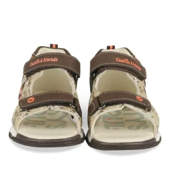 Sandales Sport MARRON Garçon Motif Multicolore Scratch