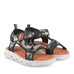 Sandales Sport NOIR Garçon Motif Camouflage Scratch