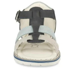 Sandales Sport NOIR Garçon CUIR Motif Multicolore Scratch