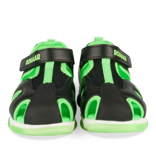 Sandales Sport NOIR Garçon Motif Uni Scratch