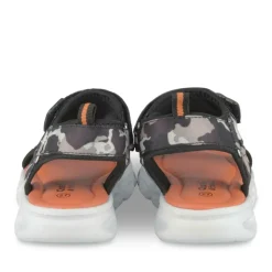 Sandales Sport NOIR Garçon Motif Camouflage Scratch