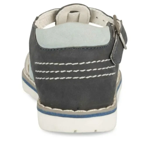 Sandales Sport NOIR Garçon CUIR Motif Multicolore Scratch