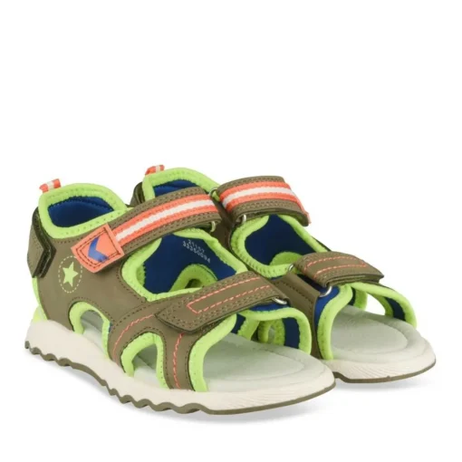 Sandales Sport VERT Garçon Motif Multicolore Scratch
