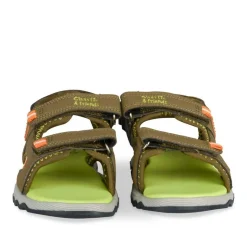 Sandales Sport VERT Garçon Motif Uni Scratch