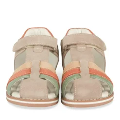 Sandales TAUPE Garçon CUIR Motif Multicolore Scratch