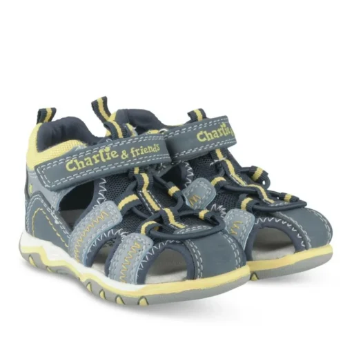 Sandales Trekking BLEU Garçon Motif Etoiles Scratch