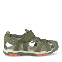 Sandales Trekking VERT Garçon Motif Uni Scratch
