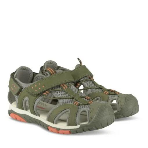 Sandales Trekking VERT Garçon Motif Uni Scratch