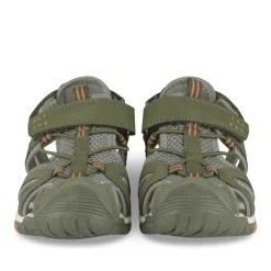 Sandales Trekking VERT Garçon Motif Uni Scratch