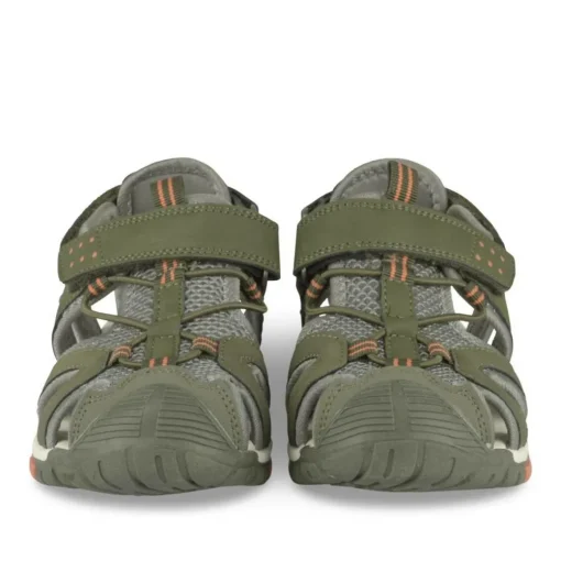 Sandales Trekking VERT Garçon Motif Uni Scratch
