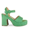 Sandales VERT Femme Motif Uni Boucle