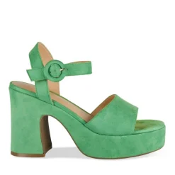 Sandales VERT Femme Motif Uni Boucle
