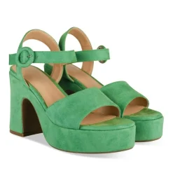Sandales VERT Femme Motif Uni Boucle