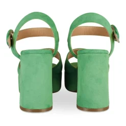 Sandales VERT Femme Motif Uni Boucle