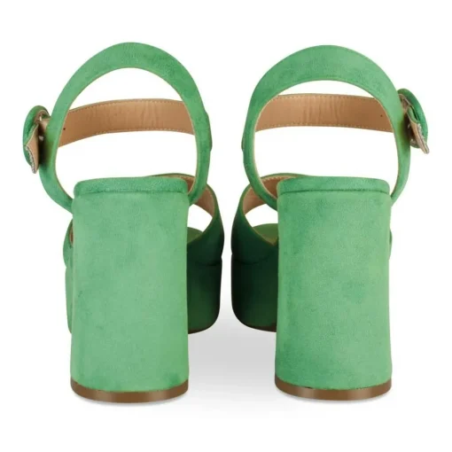 Sandales VERT Femme Motif Uni Boucle