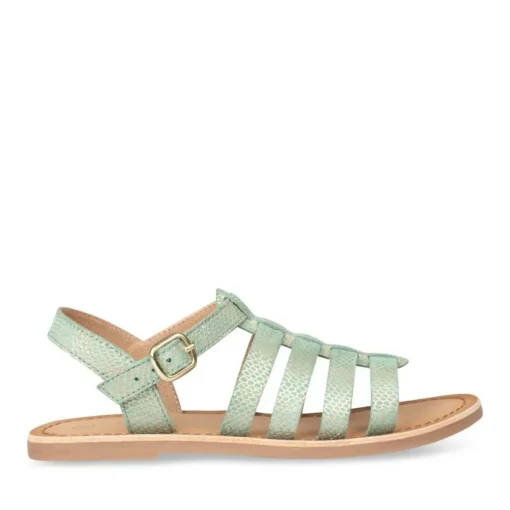 Sandales VERT Fille CUIR Boucle