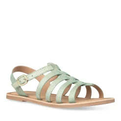 Sandales VERT Fille CUIR Boucle